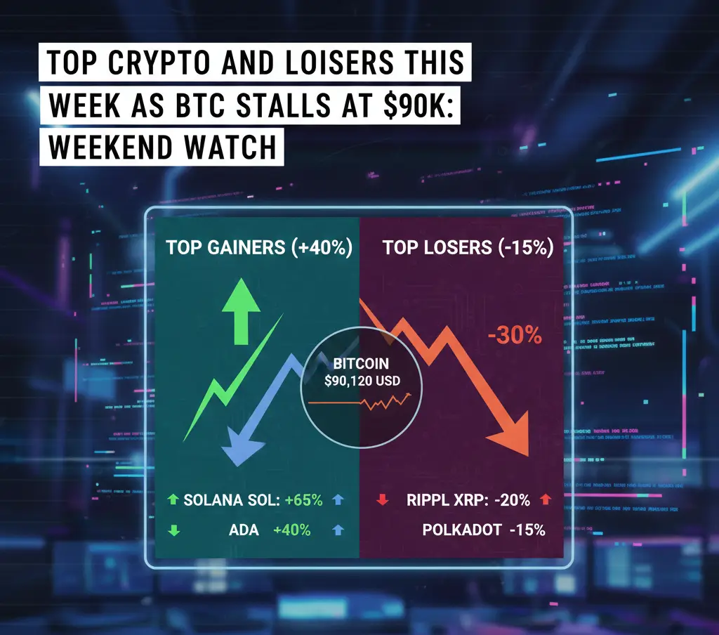 Top Crypto Gainers and Losers This Week as BTC Stalls at $90K: Weekend Watch